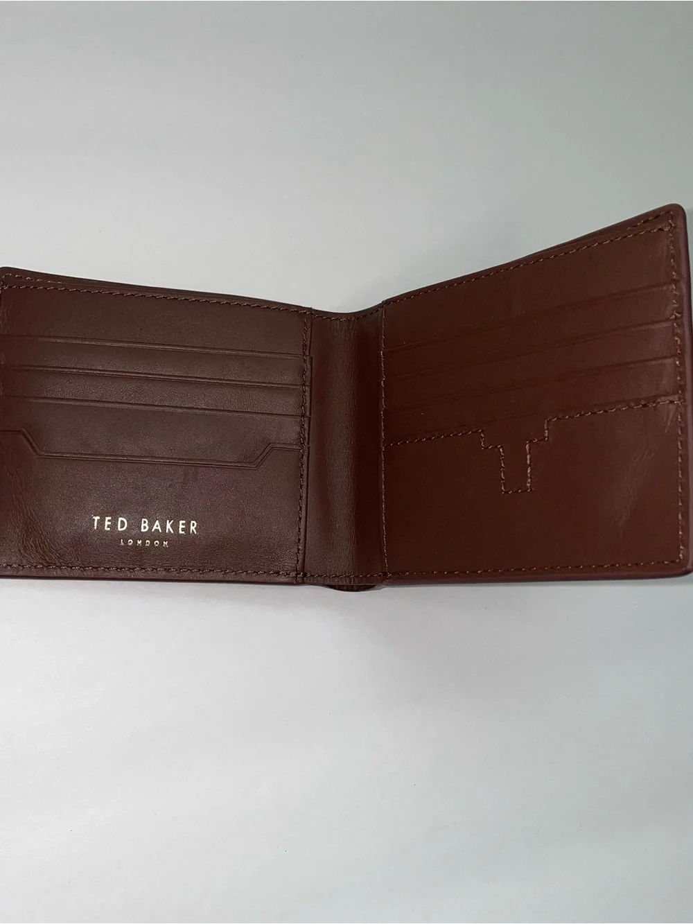 Ted Baker Brown Pebble Leather Bifold  Wallet